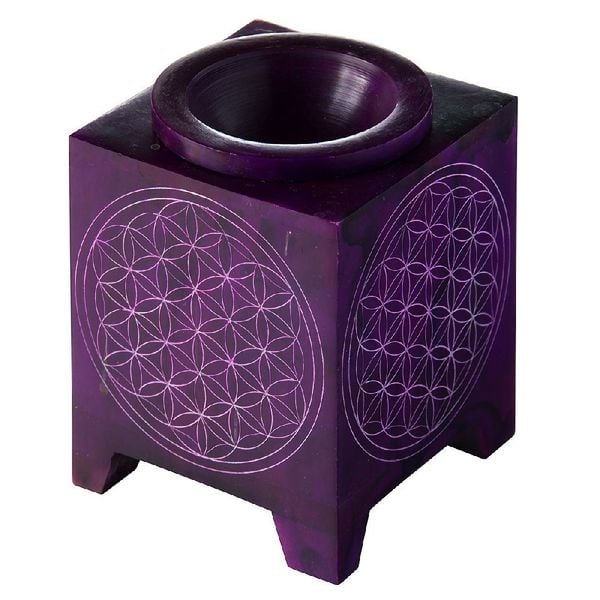 Produktbild: Aromalampe "Blume des Lebens" Speckstein lila