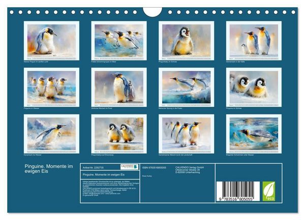 Produktbild: Pinguine. Momente im ewigen Eis (Wandkalender 2027 DIN A4 quer), CALVENDO Monatskalender
