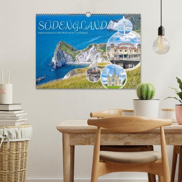Produktbild: S&uuml;dengland - Impressionen aus dem S&uuml;dwesten von England (Wandkalender 2026 DIN A3 quer), CALVENDO Monatskalender