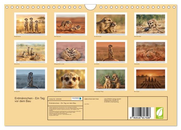 Produktbild: Erdm&auml;nnchen - Ein Tag vor dem Bau (Wandkalender 2027 DIN A4 quer), CALVENDO Monatskalender