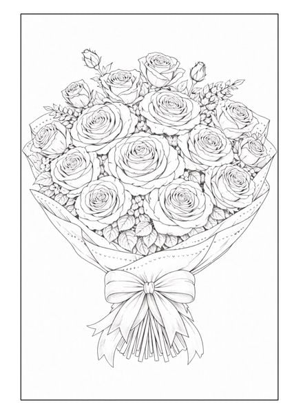 Produktbild: Blumen Malbuch f&uuml;r Erwachsene mit 50 sch&ouml;nen Ausmalmotiven