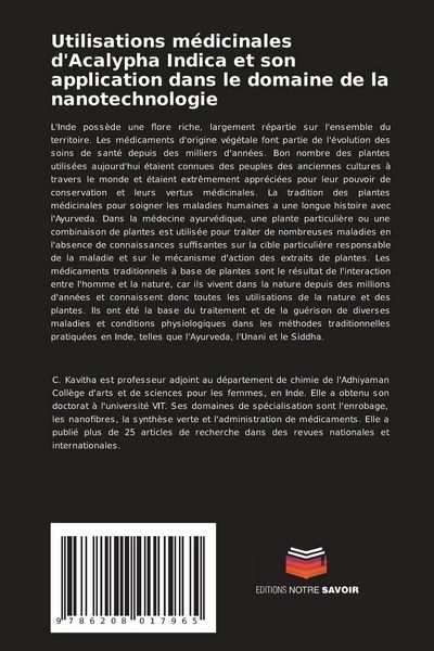 Produktbild: Utilisations m&eacute;dicinales d'Acalypha Indica et son application dans le domaine de la nanotechnologie