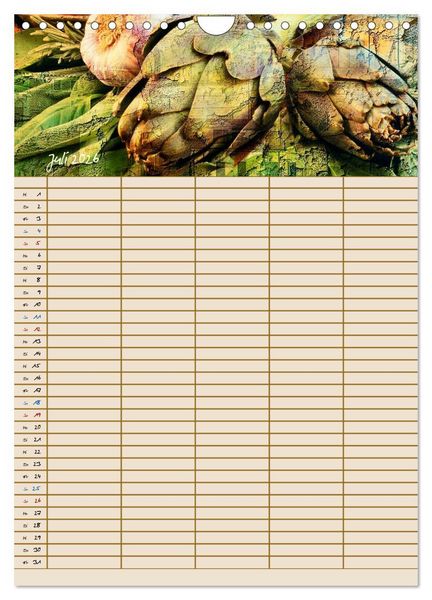 Produktbild: Italienische K&uuml;che mit Familienplaner (Wandkalender 2026 DIN A4 hoch), CALVENDO Monatskalender