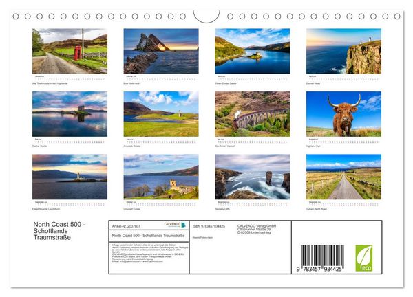 Produktbild: North Coast 500 - Schottlands Traumstra&szlig;e (Wandkalender 2026 DIN A4 quer), CALVENDO Monatskalender