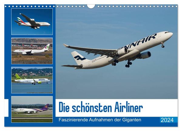 Die schönsten Airliner (Wandkalender 2024 DIN A3 quer), CALVENDO Monatskalender
