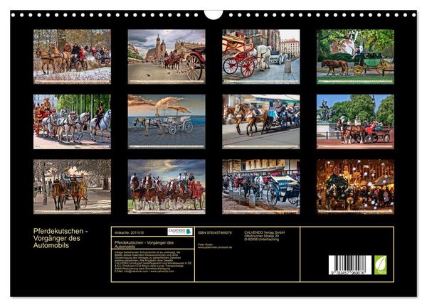 Produktbild: Pferdekutschen - Vorg&auml;nger des Automobils (Wandkalender 2026 DIN A3 quer), CALVENDO Monatskalender