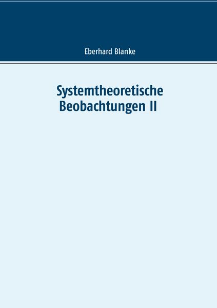 Produktbild: Systemtheoretische Beobachtungen II