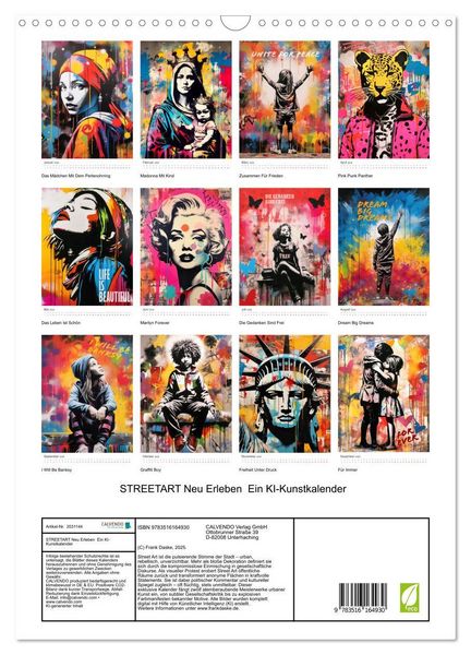 Produktbild: STREETART Neu Erleben Ein KI-Kunstkalender (Wandkalender 2026 DIN A3 hoch), CALVENDO Monatskalender