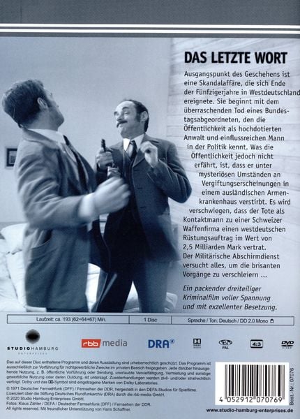 Produktbild: Das letzte Wort (DDR TV-Archiv)