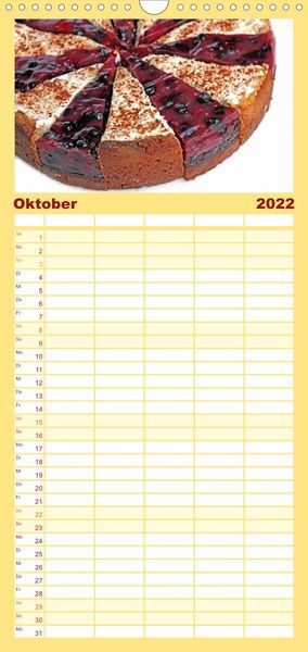 Produktbild: Familienplaner S&uuml;&szlig;es aus der Vollwert-Backstube (Wandkalender 2022 , 21 cm x 45 cm, hoch)