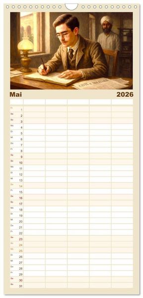 Produktbild: Familienplaner 2026 - Rudyard Kipling mit 5 Spalten (Wandkalender, 21 x 45 cm) CALVENDO