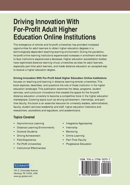 Produktbild: Driving Innovation With For-Profit Adult Higher Education Online Institutions
