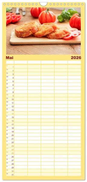 Produktbild: Familienplaner 2026 - Alte Historische Tomaten mit 5 Spalten (Wandkalender, 21 x 45 cm) CALVENDO