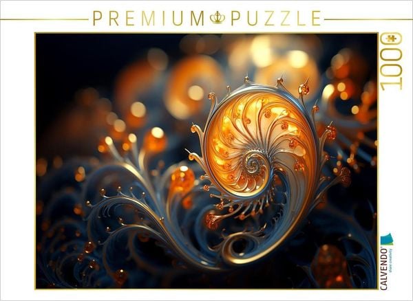 CALVENDO Puzzle Fibonacci kombiniert mit Schneckenform - Fraktale in 3D | 1000 Teile Lege-Größe 64x48cm Foto-Puzzle für glückliche Stunden
