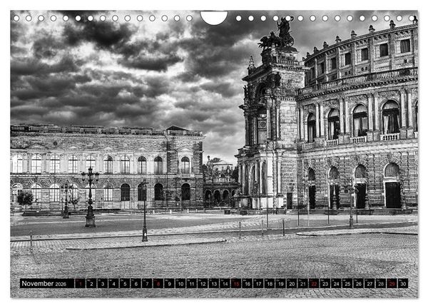 Produktbild: Dresden Faszination Schwarz Weiss (Wandkalender 2026 DIN A4 quer), CALVENDO Monatskalender