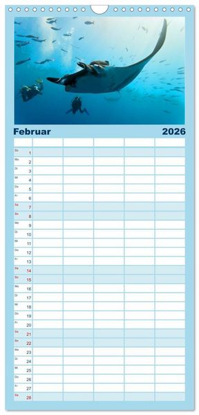 Produktbild: Familienplaner 2026 - Faszination Tauchen - Neptuns Reich mit 5 Spalten (Wandkalender, 21 x 45 cm) CALVENDO