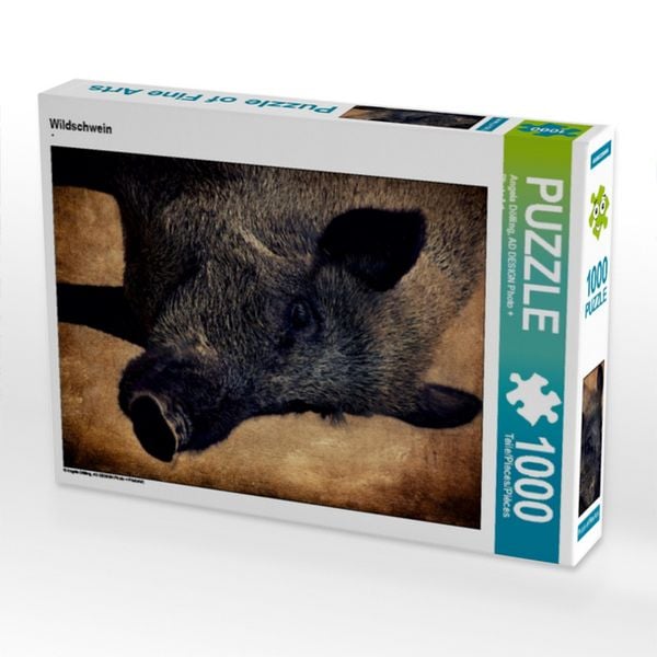 CALVENDO Puzzle Wildschwein | 1000 Teile Lege-Größe 64x48cm Foto-Puzzle für glückliche Stunden
