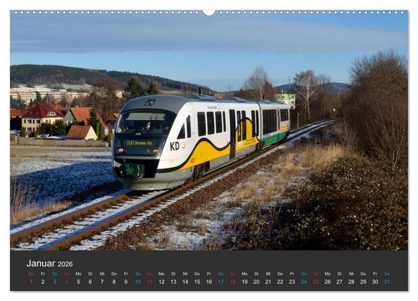 Produktbild: Oberlausitzer Eisenbahnen 2026 (hochwertiger Premium Wandkalender 2026 DIN A2 quer), Kunstdruck in Hochglanz
