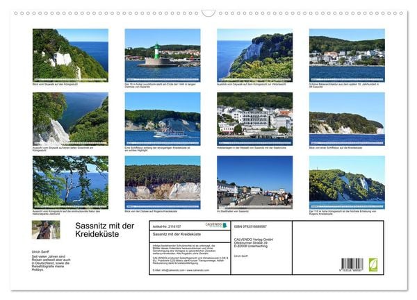 Produktbild: Sassnitz mit der Kreidek&uuml;ste (Wandkalender 2026 DIN A2 quer), CALVENDO Monatskalender