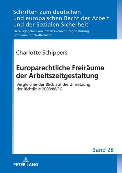 Produktbild: Europarechtliche Freir&auml;ume der Arbeitszeitgestaltung