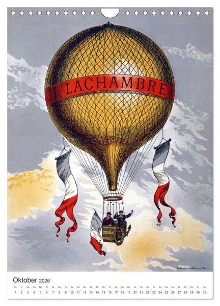 Produktbild: Ballonfahren Kalender (Wandkalender 2026 DIN A4 hoch), CALVENDO Monatskalender