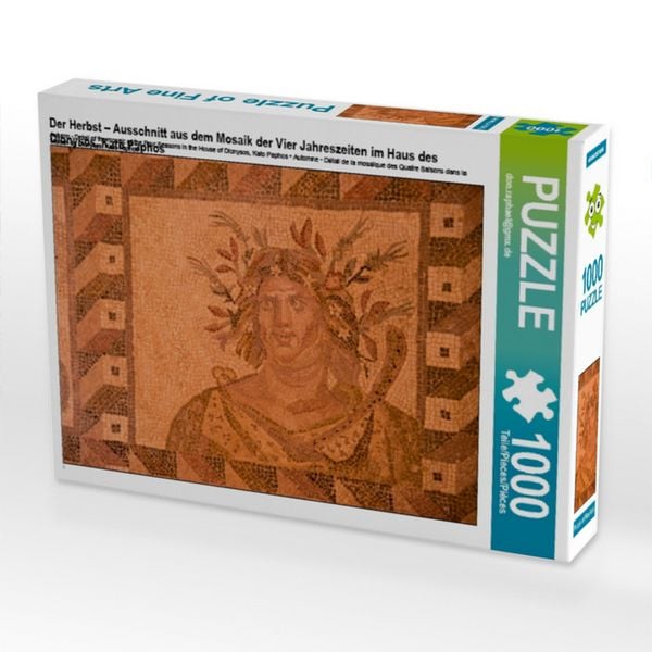 CALVENDO Puzzle Der Herbst - Ausschnitt aus dem Mosaik der Vier Jahreszeiten im Haus des Dionysos, Kato Paphos | 1000 Teile Lege-Größe 64x48cm Foto-Puzzle für glückliche Stunden