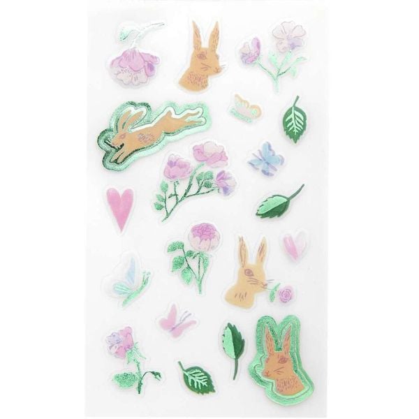 Produktbild: Foliensticker La Vie en Rose, Blumen & Hasen