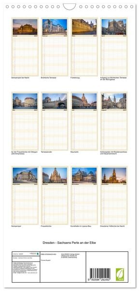 Produktbild: Familienplaner 2027 - Dresden - Sachsens Perle an der Elbe mit 5 Spalten (Wandkalender, 21 x 45 cm) CALVENDO