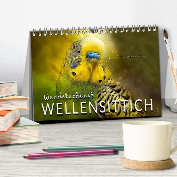 Produktbild: Wundersch&ouml;ner Wellensittich (Tischkalender 2026 DIN A5 quer), CALVENDO Monatskalender