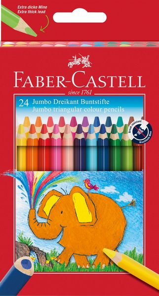 Produktbild: Faber-Castell Buntstift dreikant Jumbo 5.4mm, 24er Set