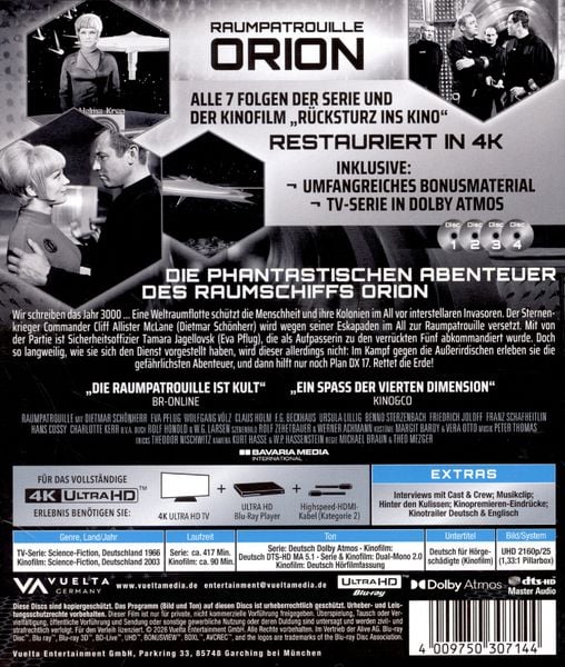 Produktbild: Raumpatrouille Orion - Remastered 4-Disc-Edition (4 4K Ultra HD)