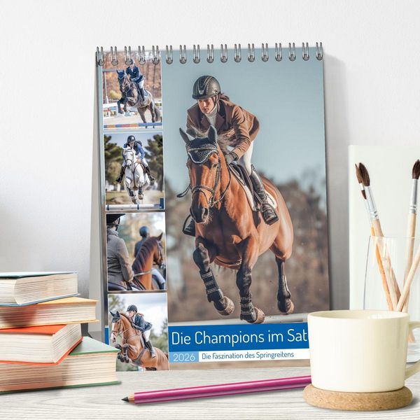 Produktbild: Die Champions im Sattel (Tischkalender 2026 DIN A5 hoch), CALVENDO Monatskalender