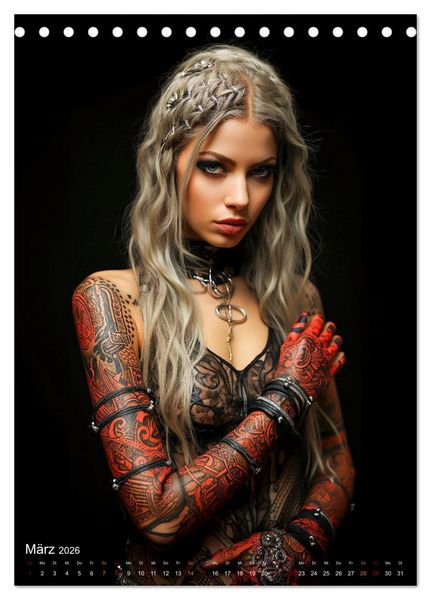 Produktbild: Tattoo Kunst auf der Haut (Tischkalender 2026 DIN A5 hoch), CALVENDO Monatskalender