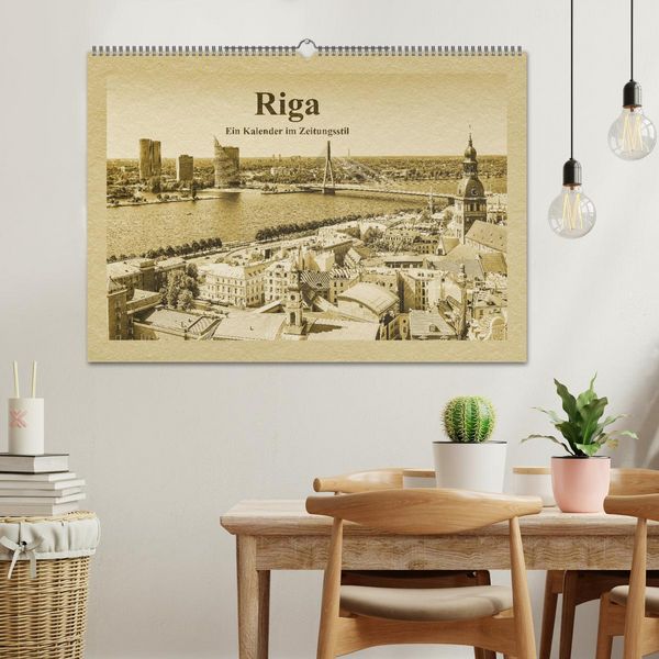 Produktbild: Riga &ndash; Ein Kalender im Zeitungsstil (Wandkalender 2026 DIN A2 quer), CALVENDO Monatskalender