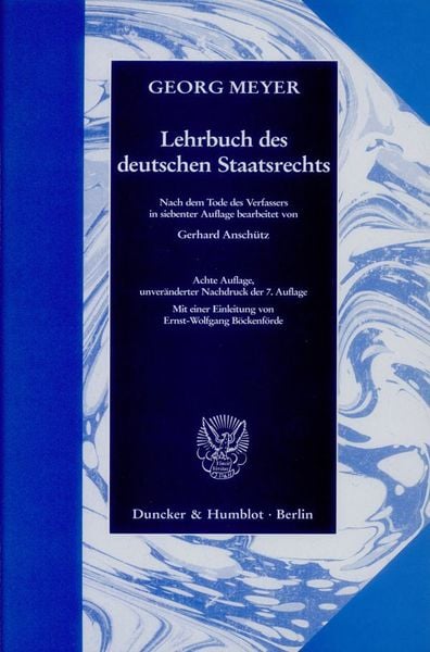 Produktbild: Lehrbuch des deutschen Staatsrechts.