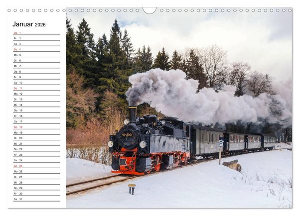 Produktbild: Schmalspurbahnen im Harz (Wandkalender 2026 DIN A3 quer), CALVENDO Monatskalender