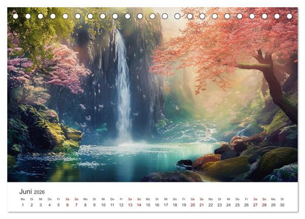 Produktbild: Anime - Welten: Eine Reise durch vertr&auml;umte Welten (Tischkalender 2026 DIN A5 quer), CALVENDO Monatskalender