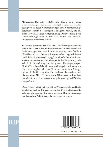 Produktbild: Planung von Management-Buy-outs