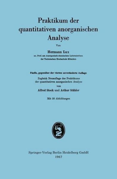Produktbild: Praktikum der quantitativen anorganischen Analyse