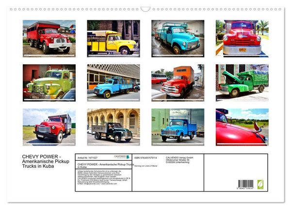 Produktbild: CHEVY POWER - Amerikanische Pickup Trucks in Kuba (Wandkalender 2026 DIN A2 quer), CALVENDO Monatskalender