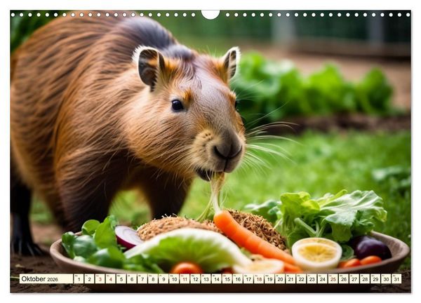 Produktbild: Capybaras - Wasserschweine die Herren der Gr&auml;ser (Wandkalender 2026 DIN A3 quer), CALVENDO Monatskalender