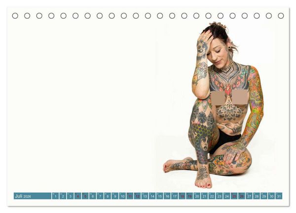 Produktbild: Tattoo-Liebe, die unter die Haut geht (Tischkalender 2026 DIN A5 quer), CALVENDO Monatskalender