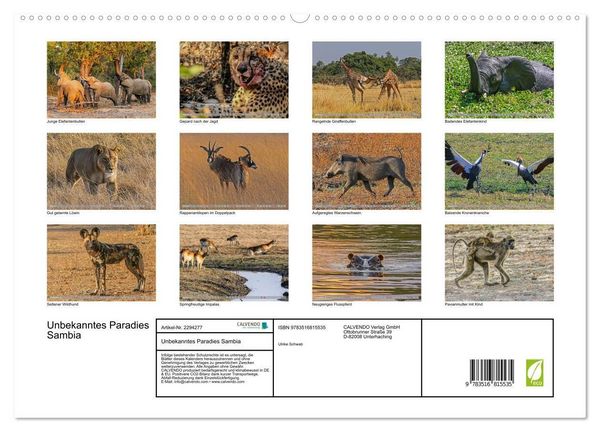 Produktbild: Unbekanntes Paradies Sambia (hochwertiger Premium Wandkalender 2027 DIN A2 quer), Kunstdruck in Hochglanz