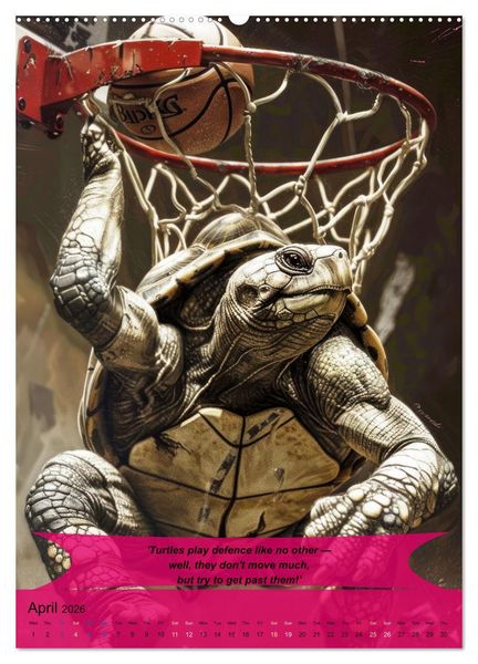 Produktbild: Basketball with funny animals (Wall Calendar 2026 DIN A2 portrait), CALVENDO 12 Month Wall Calendar