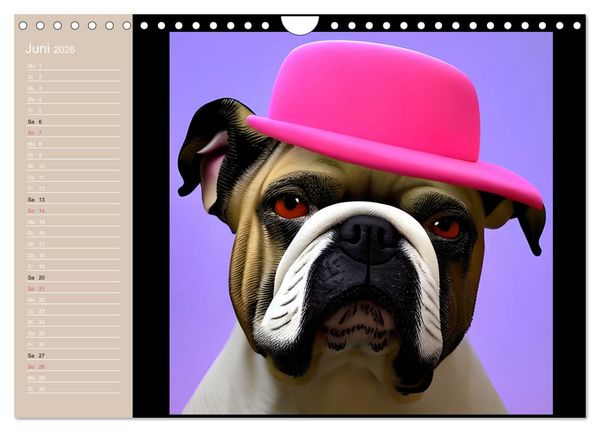 Produktbild: Graphic PoP Art Bulldogge (Wandkalender 2026 DIN A4 quer), CALVENDO Monatskalender