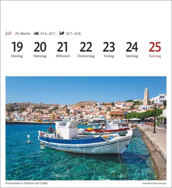 Produktbild: Griechische Inseln Sehnsuchtskalender 2027 - Wochenkalender mit 53 Postkarten