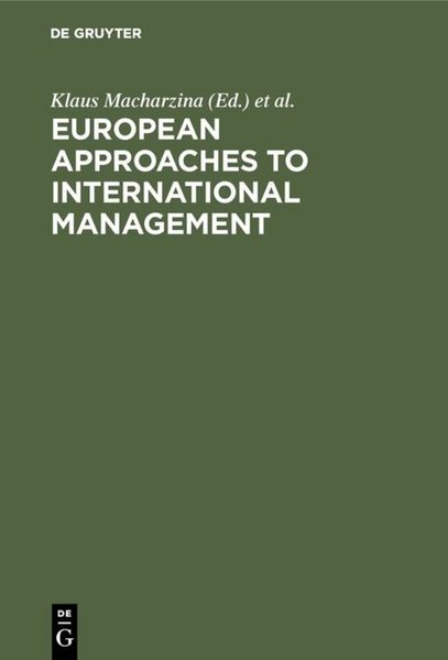Produktbild: European Approaches to International Management