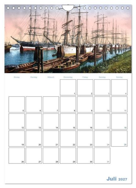 Produktbild: Segelschiffe - mit Planerfunktion (Wandkalender 2027 DIN A4 hoch), CALVENDO Monatskalender