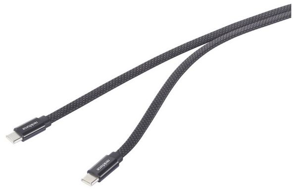 Produktbild: Renkforce USB-Kabel USB 2.0 USB-C&reg; Stecker, USB-C&reg; Stecker 1.50 m Schwarz mit magnetischer Aufwicklung RF-6871990