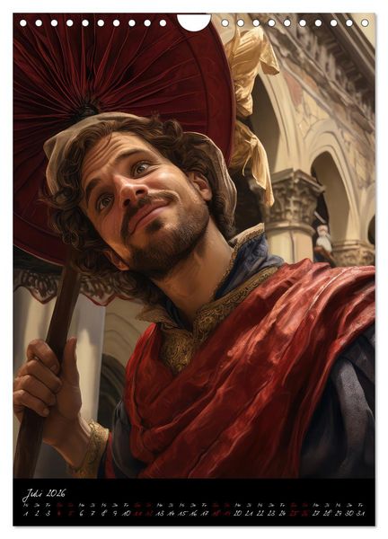 Produktbild: Mittelalterselfies (Wandkalender 2026 DIN A4 hoch), CALVENDO Monatskalender